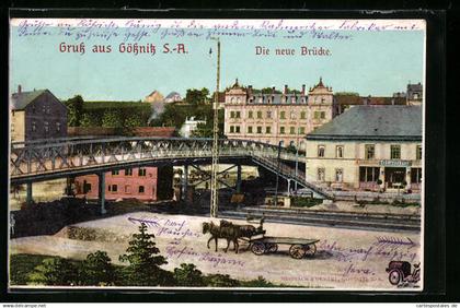 AK Gössnitz /S.-A., Die neue Brücke mit Umgebung