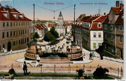Gotha  Thueringen Residenz Gotha Hauptmarkt mit Rathaus Feldpost