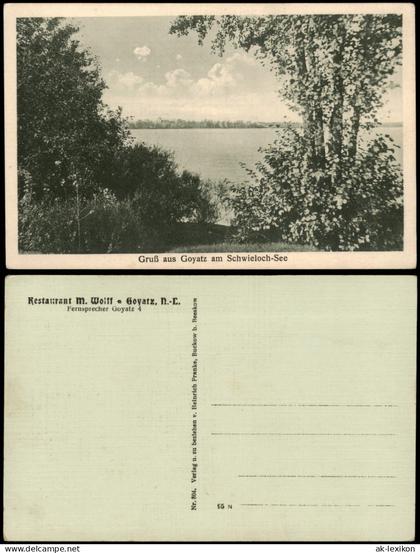 Ansichtskarte Goyatz-Schwielochsee Schwielochsee 1922