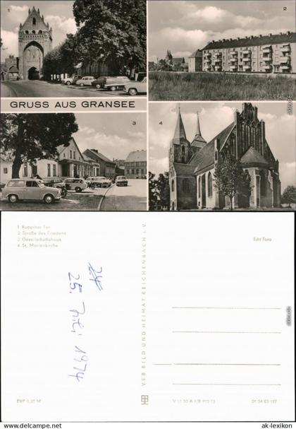 Gransee   Straße des Friedens, Gesellschaftshaus, St. Marienkirche 1973