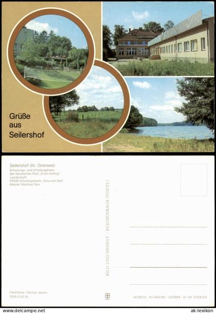 Seilershof-Gransee Grüßeaus Seilershof (Kr. Gransee) DDR Mehrbildkarte 1985
