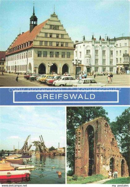 Greifswald Mecklenburg-Vorpommern Rathaus Wiecker Klappbruecke Greifwald Eldena