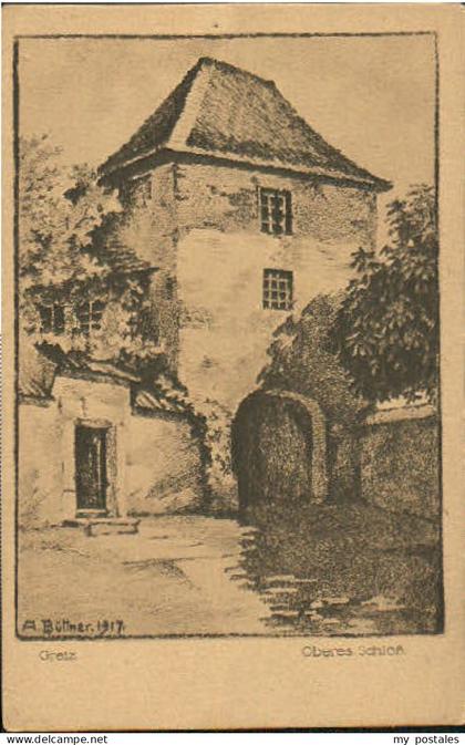 Greiz Thueringen Greiz Oberes Schloss ungelaufen ca. 1920