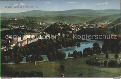 Greiz Thueringen Panorama Blick vom Hirschstein