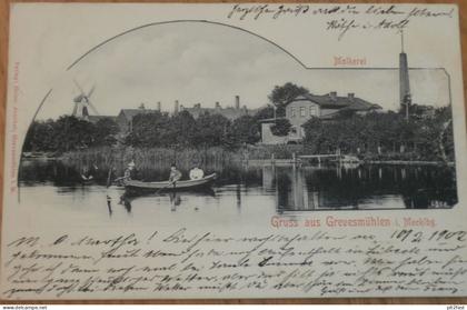 Molkerei in Grevesmühlen , 1902 , Windmühle , Mecklenburg , AK , alte Ansichtskarte !!
