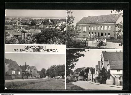 AK Gröden b. Bad Liebenwerda, Ortsansicht aus der Vogelschau