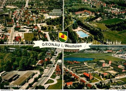 Gronau Westfalen Fliegeraufnahmen mit Innenstadt Park und Bad Grenzuebergang Nor
