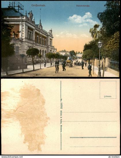 Ansichtskarte Großenhain Bahnhofstraße. 1915