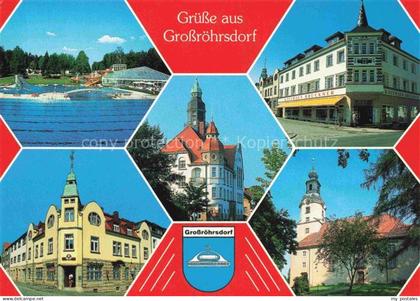 Grossroehrsdorf Oberlausitz Sachsen Masseneibad Rathaus kaufhaus Volksbank Kirch