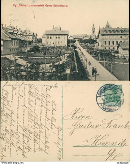 Großschweidnitz (OL) Swóca Straßenpartie Sächsische Landesanstalt 1914