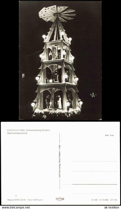 Ansichtskarte Grünhain-Grünhain-Beierfeld Weihnachtspyramide 1983