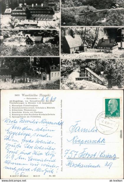 Waschleithe Grünhain Beierfeld Ehemaliges Fichtelberghaus, Eisenbahnbrücke 1967