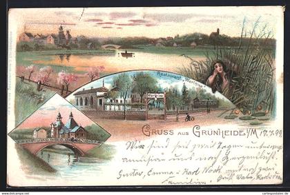 Lithographie Grünheide / Mark, Panorama & Restaurant Werlnixe