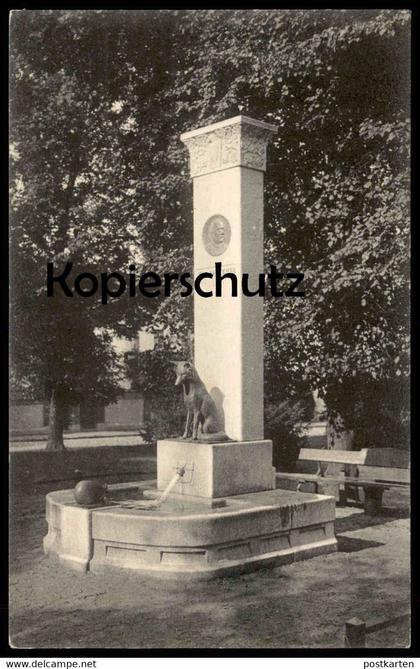 ALTE POSTKARTE GÜSTROW JOHN BRINCKMANN BRUNNEN fontaine fountain Hund dog chien Ansichtskarte postcard cpa AK