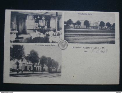 Hagenow in Mecklenburg , 1919 , Bahnhof , Ansichtskarte , AK , CPA !!