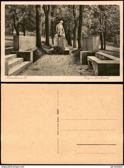 Ansichtskarte Hainichen Kriegerdenkmal 1924