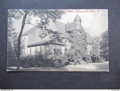 AK 1908 Schloss Steinhausen bei Halle Westfalen / Kreis Halle alte PLZ 4802 / Eigentum des V.V. Halle Phot. Baumann