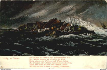 Hallig bei Sturm