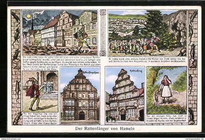 AK Hameln, Rattenfängerhaus, Rattenkrug, Szenen