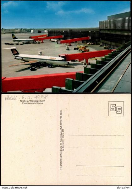 Ansichtskarte Hannover Flughafen Flugzeugabfertigung 1980
