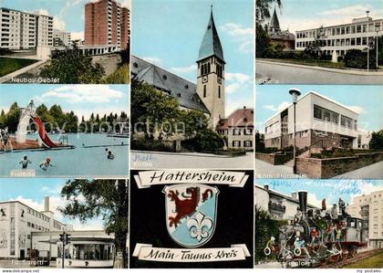 Hattersheim Main Neubaugebiet Freibad Firma Sarotti Kirche Schule Pfarrheim Kind