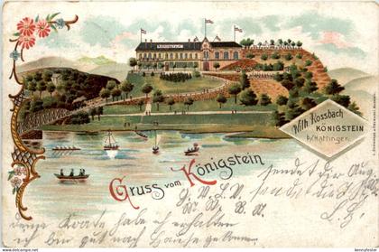 Gruss aus Königstein bei Hattingen - Litho