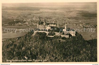 Hechingen Fliegeraufnahme mit Burg Hohenzollern
