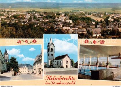 Helmbrechts Oberfranken Panorama Ortspartie Kirche Hallenbad