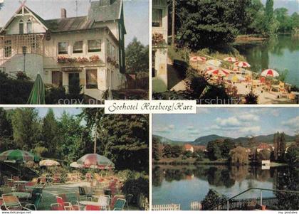 Herzberg  Harz Osterode Niedersachsen Seehotel Herzberg Terrasse Seepartie