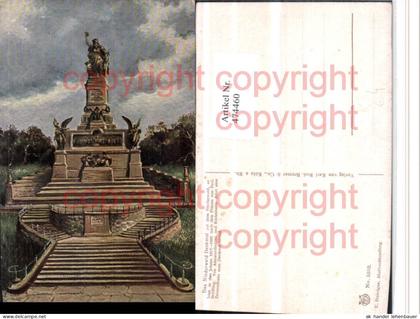 474460,Künstler AK Niederwald-Denkmal auf dem Niederwald b. Rüdesheim