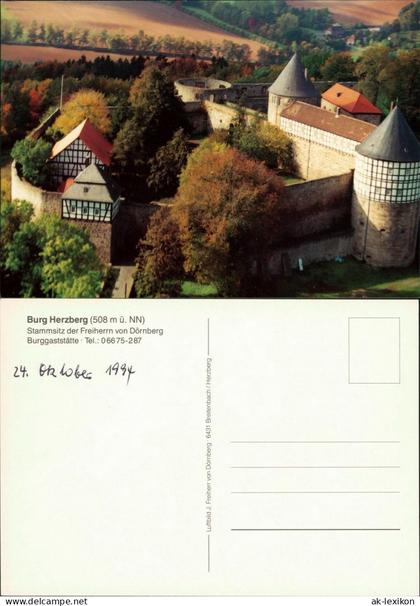 Ansichtskarte Breitenbach am Herzberg Luftbild - Burg/Schloss Herzberg 1994