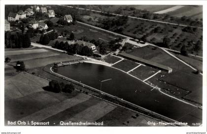 CPA Bad Orb im Main Kinzig Kreis Hessen, Fliegeraufnahme vom Quellenschwimmbad