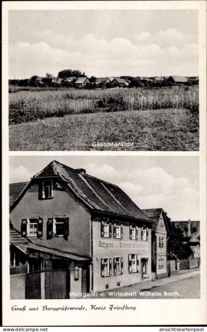 CPA Burg Gräfenrode Karben Hessen, Metzgerei und Wirtschaft