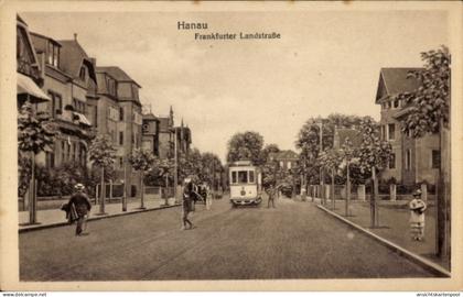 CPA Hanau im Main Kinzig Kreis Hessen, Frankfurter Landstraße, Straßenbahn