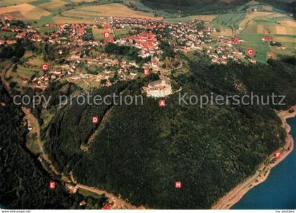 Waldeck Edersee Fliegeraufnahme mit Schloss Waldeck
