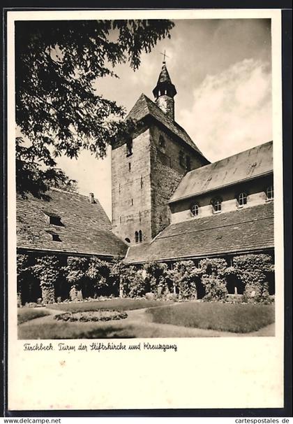 AK Fischbeck / Hessisch Oldendorf, Turm der Stiftskirche und Kreuzgang