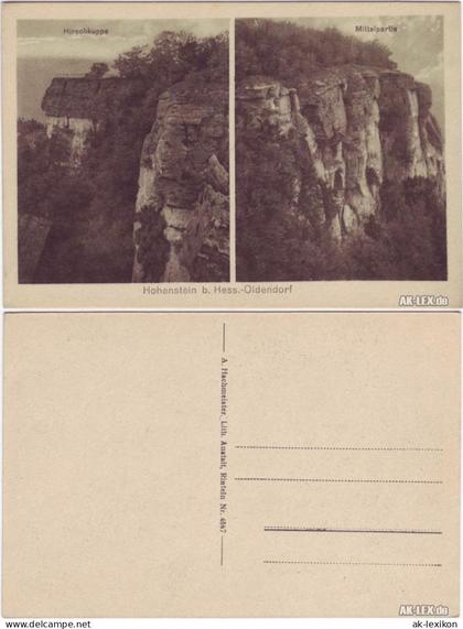 Hessisch Oldendorf Hohenstein 2 Bild - Hirschkuppe und Mittelpartie 1925