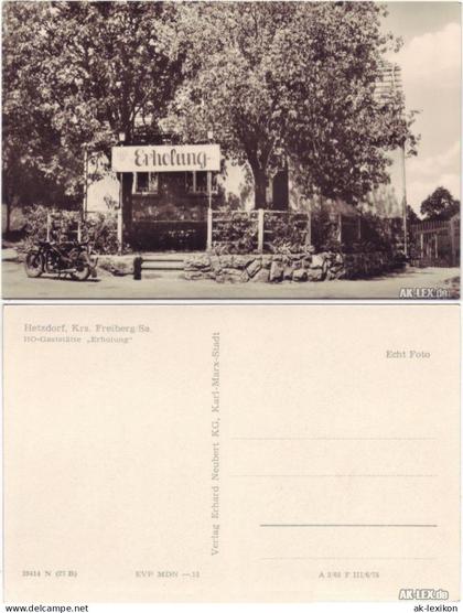 Ansichtskarte Hetzdorf-Halsbrücke HO-Gaststätte Erholung 1975