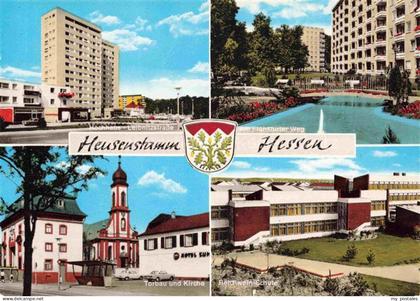 Heusenstamm Hochhaus Leibnitzstrasse Am Frankfurter Weg Torbau und Kirche Reichw