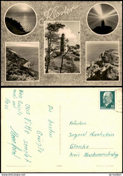 Insel Hiddensee-Hiddensee Hiddensjö, Hiddensöe Mehrbildkarte Kloster Hiddensee mit Leuchtturm Dornbusch 1962
