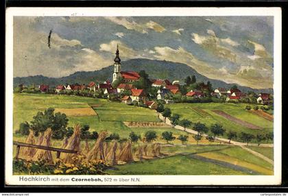 AK Hochkirch, Ortsansicht mit Czorneboh