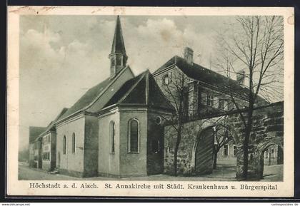 AK Höchstadt a. d. Aisch, St. Annakirche, Städt. Krankenhaus, Bürgerspital