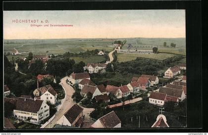 AK Höchstadt a. D., Dillinger- und Deisenhoferstrasse aus der Vogelschau