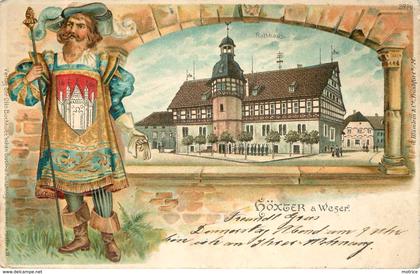 HÖXTER A WESER - vue générale carte 1900.