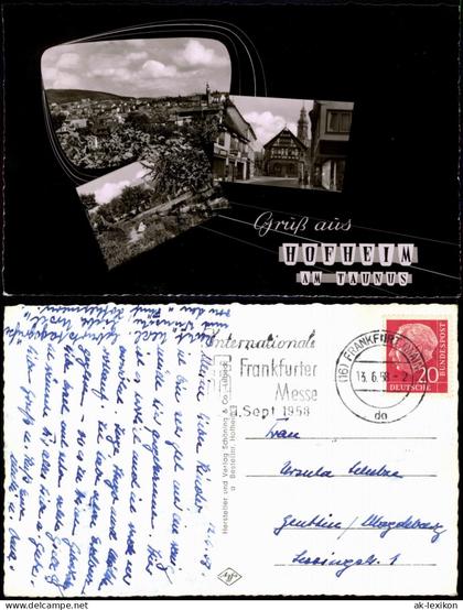 Ansichtskarte Hofheim (Taunus) Gruss-Aus-Mehrbildkarte mit Ortsansichten 1958