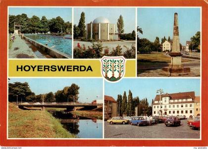 Hoyerswerda Stadtbad Planetarium Postsaeule Eisenbruecke Rathaus