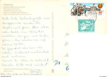 Hoyerswerda Stadtbad Planetarium Postsaeule Eisenbruecke Rathaus