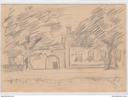 39090744 - Ohe bei Wassenberg. Original Zeichnung.  ein Einfamilienhaus gelaufen, 1934. leicht stockfleckig, kleine Bes