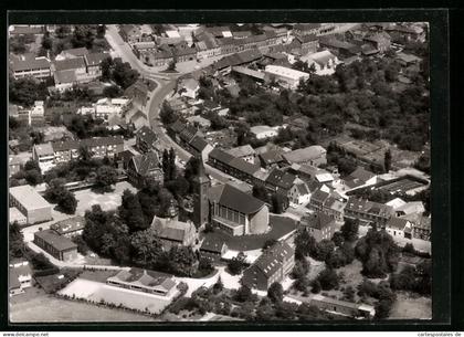 AK Hückelhoven, St. Lambertus, Haus Hückelhoven vom Flugzeug aus