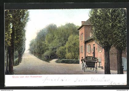 AK Hürth-Knapsack, Gasthaus zur Kranzmaar mit Pferdewagen